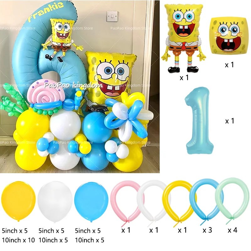 Niedliche SpongeBob Schwammkopf Aluminiumfolien-Ballons für Kindergeburtstage, Babypartys, Eventdekoration und Partyzubehör – Detail 1