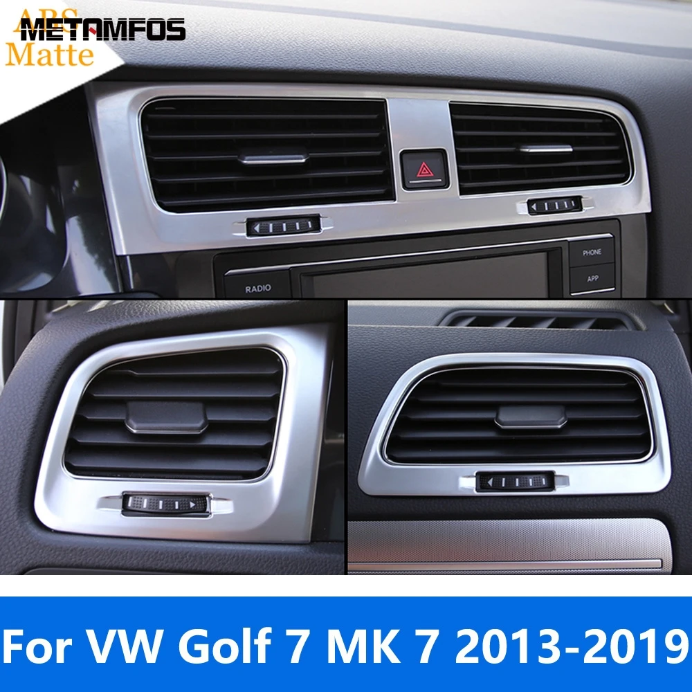 Accessori auto per Volkwagen VW Golf 7 MK 7 2013-2018 2019 Matte Interior Air Conditioning Vent Outlet Cover Trim Frame Sticker