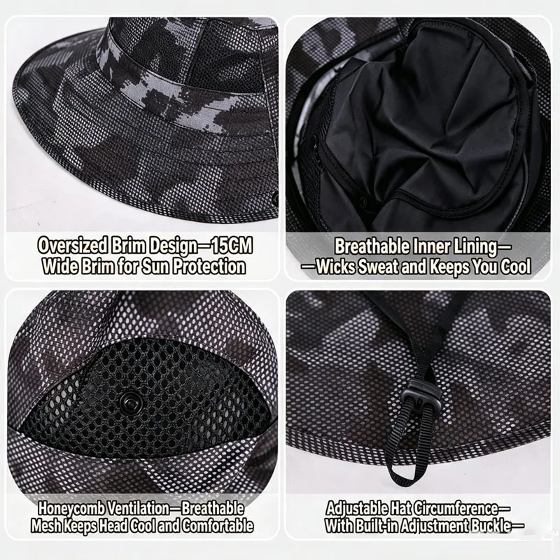 Wide-Brimmed Summer Sun Hat for Hiking Fishing Casual & Party Outdoor Use with UV Protection Breathable Lightweight Design