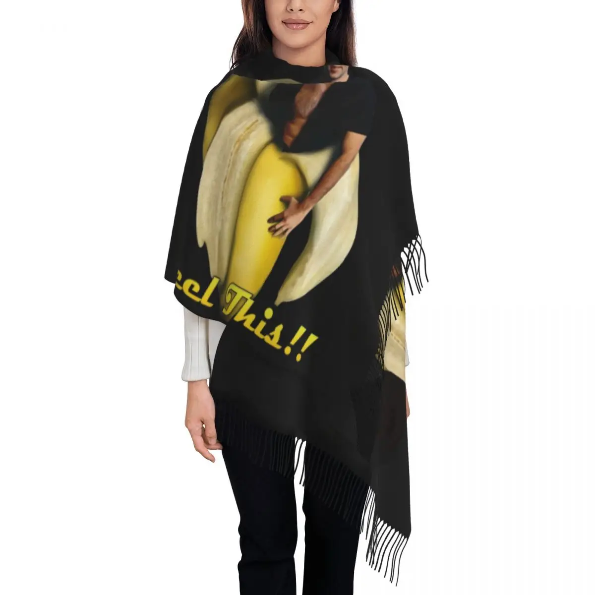 

Personalized Printed Banana Nicolas Cage Scarf Women Men Winter Warm Scarves Funny Meme Shawls Wraps