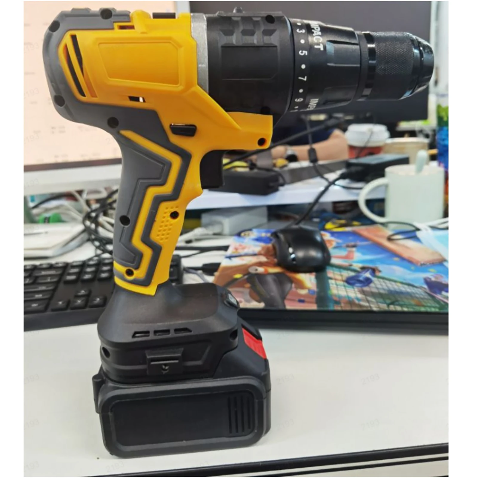 20Vコードレス電動工具コンボキット、電動ドリル、アングルグラインダー、2-in-1コードレス電動工具セット、穴あけ、切断、研磨用