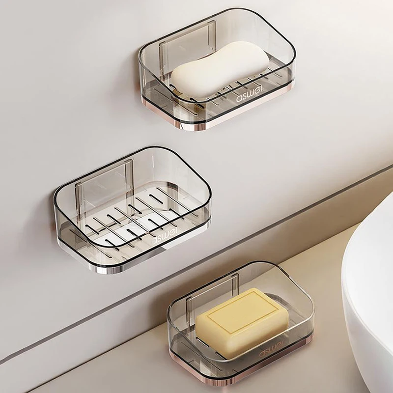 

Клейкая мыльница для душевой стены, подходит для столешницы, пластиковый бар, держатель для мыла и настенный подвесной поднос для мыла