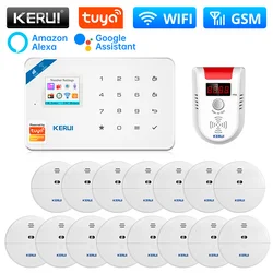 Zestaw systemu alarmowego KERUI W181 Alarm WIFI GSM dla bezpieczeństwa w domu Obsługa Alexa Tuya Inteligentny pilot aplikacji