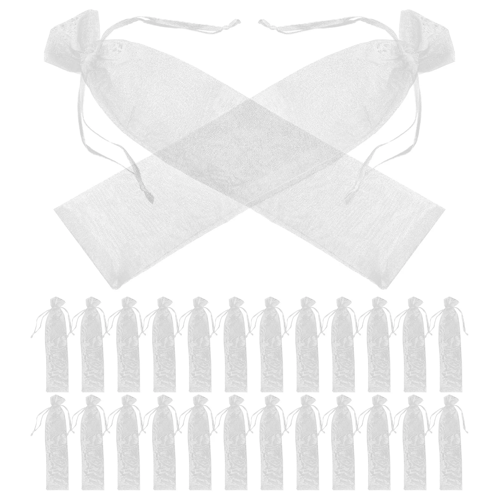 

50pcs White Folding Fan Storage Bags H Cases Cover H held Holder Pouch Mesh Reusable Longtime Excellent Capacity Everyday