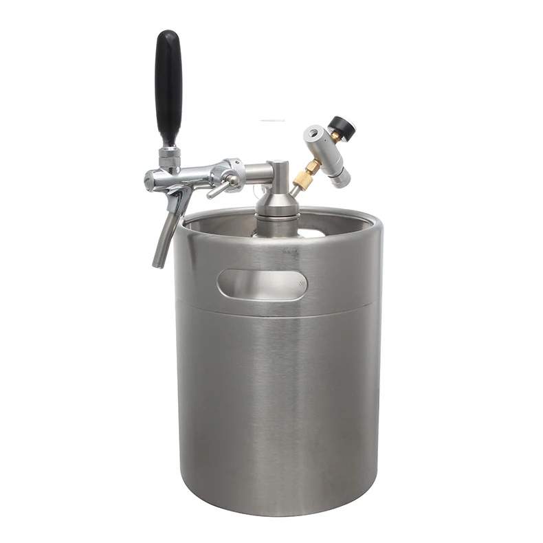 304 stainless steel 5L double-layer craft beer keg draft beer keg tap beater outdoor portable