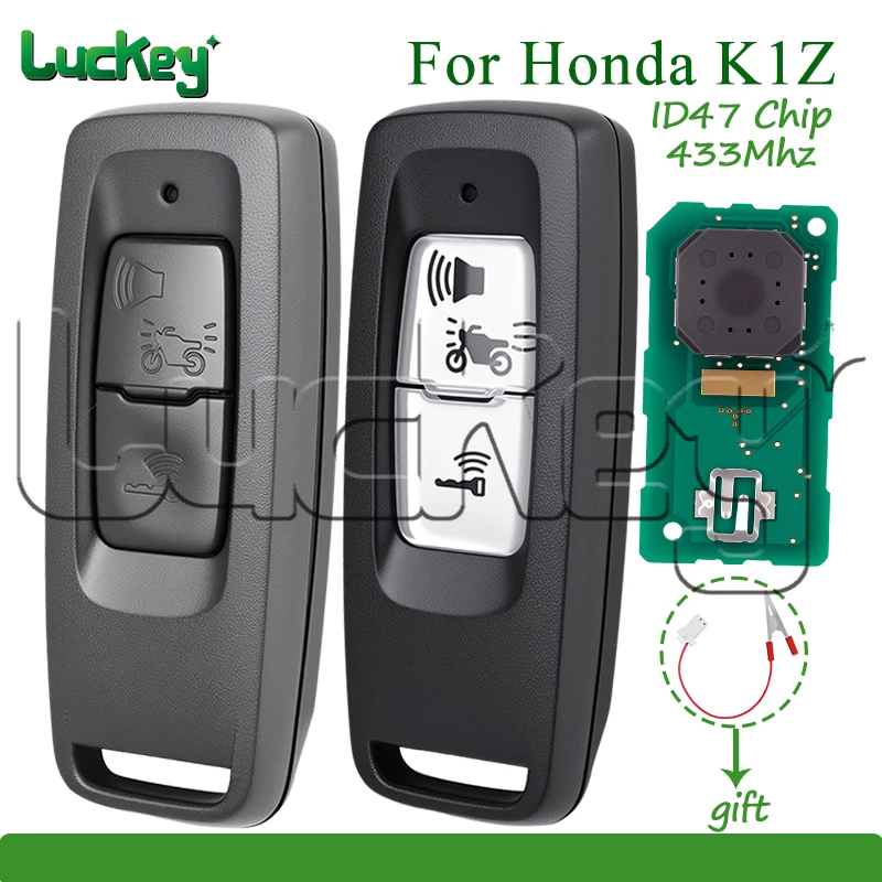 Motor Car Remote Key for Honda FORZA PCX160 Motorcycle 35111/35121-K1Z-U11 433Mhz ID47 Chip 2 Buttons Replace Smart Car Key Fob