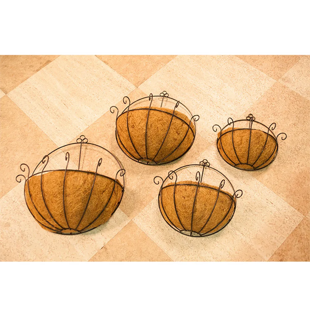 

14-дюймовое металлическое подвесное кашпо с корзиной из кокосового волокна, стальной проволокой, устойчивое к ржавчине, прочное, для цветов, для дома и улицы