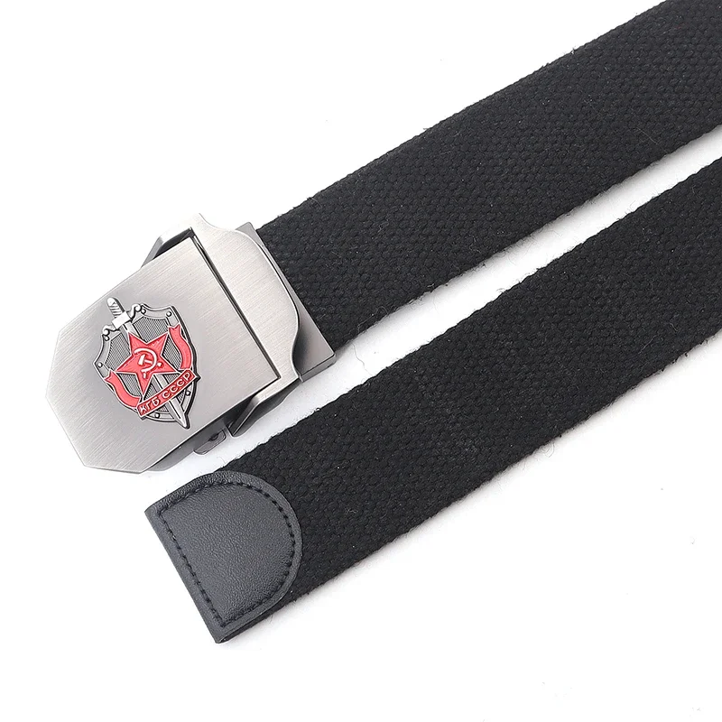 New Canvas Outdoor Tactical Army Belt 3D Soviet National Emblem Metal Buckle Unisex Jeans Belt for Men Military Belts Male Strap