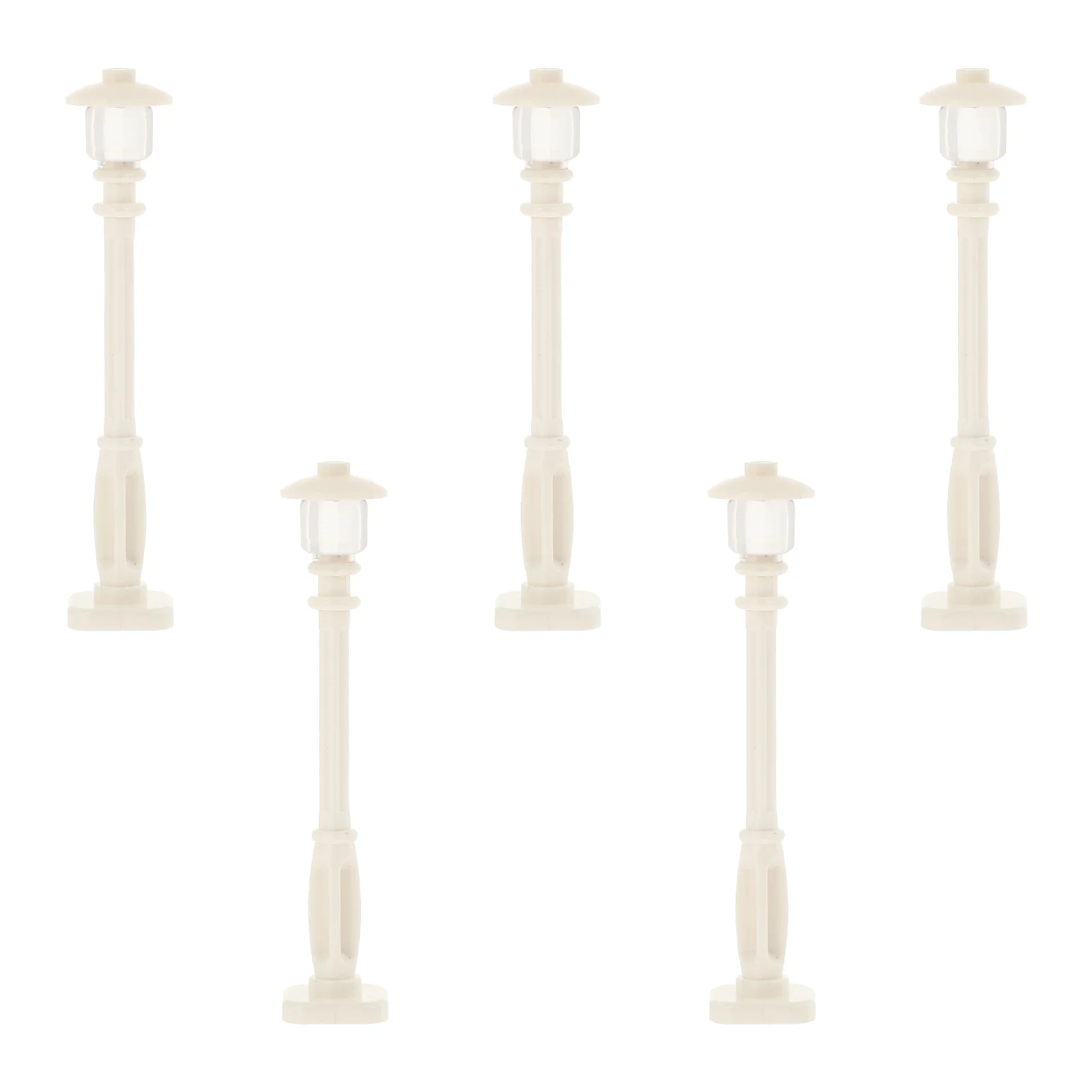 

5 Pcs Mini House Plaything Simulation Street Light Vintage Decor Cognitive Playthings Railway Train Lamp Models Plastic