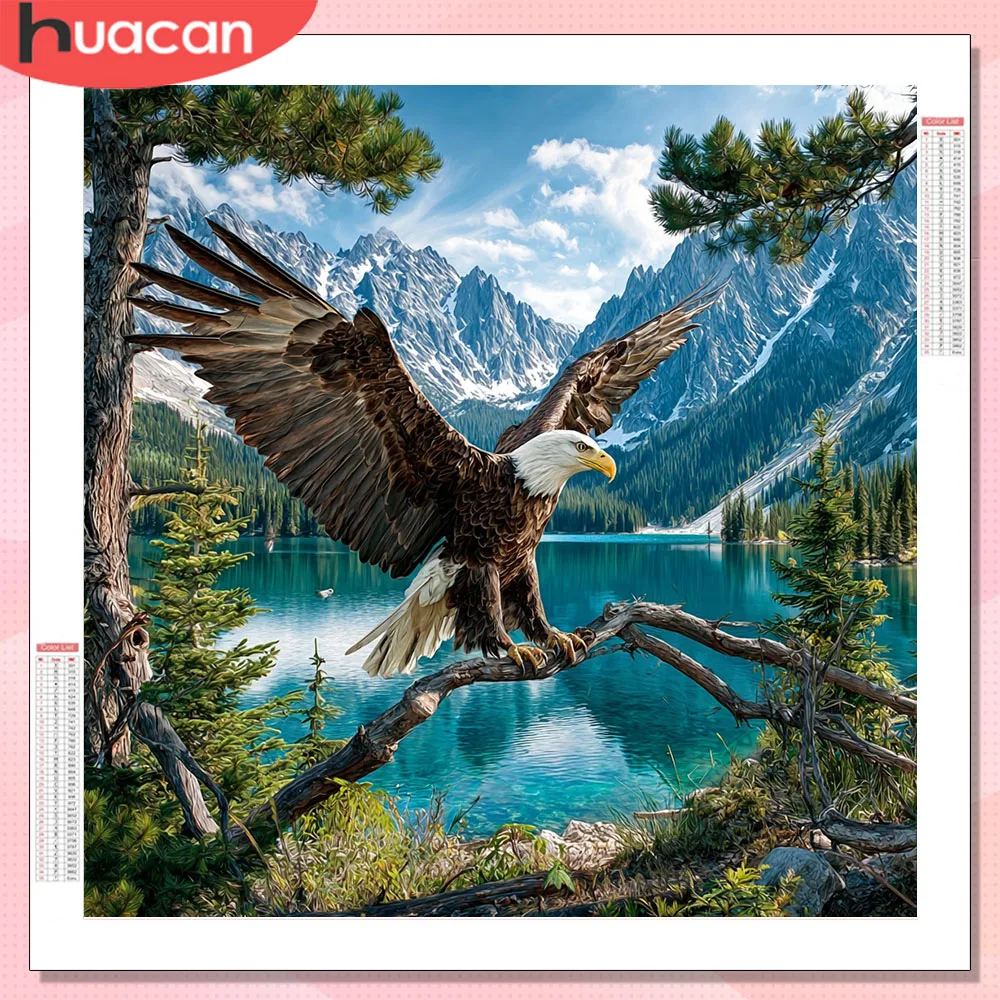 HUACAN Diamond Painting Full Drill Eagle Animal Diamond Mosa