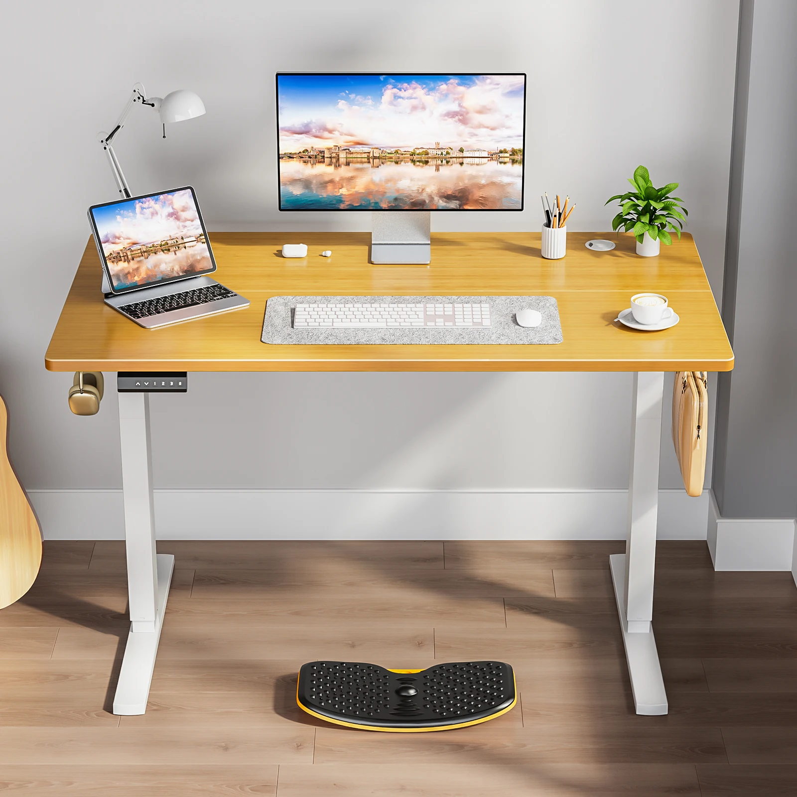 JHK Electric Adjustable Height Standing Computer Desk Ergonomic Sit Stand Up Down Computer Table