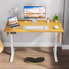 Escritorio de computadora eléctrico JHK con altura ajustable, ergonómico, para trabajar de pie o sentado, mesa de computadora para el hogar y la oficina.