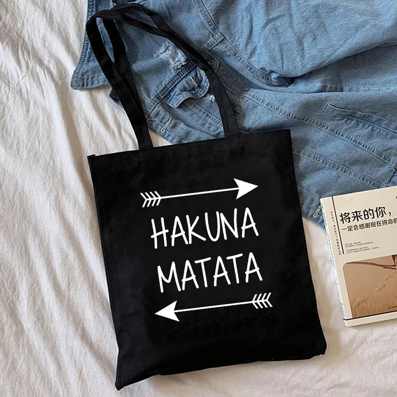 90s Y2k Disney The Lion King Tote Bag Canvas Shoulder Bag Eco Hakuna Matata Shopping Bag Women Tote Shopper Bag Female