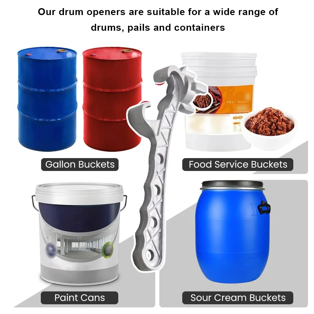 Metal Bucket Opener Pail Paint Barrel Lid Can Opener Aluminum Gallon Bucket Opener Multifunction Bucket Lid Wrench for Home