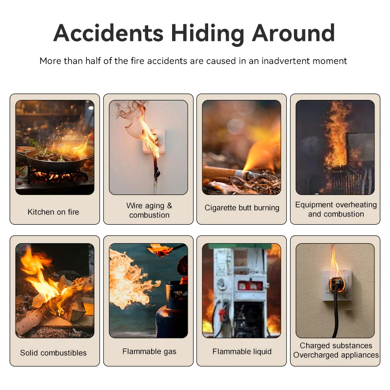 เครื่องตรวจจับควันอัจฉริยะการป้องกันความปลอดภัยสัญญาณเตือนควันป้องกันอัคคีภัยสำหรับการรักษาความปลอดภัยภายในบ้านผ่านแอพชีวิตอัจฉริยะ ﻿