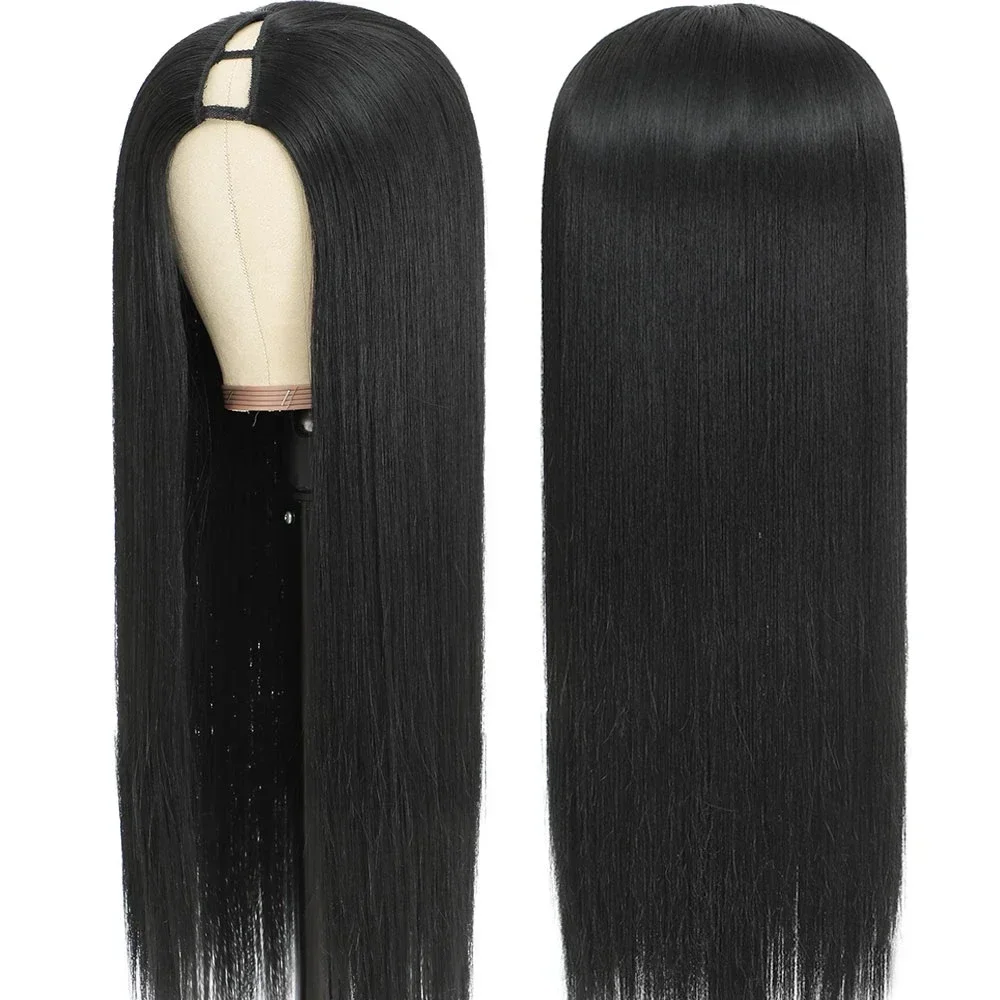 Remy Human Hair V Part Wigs 200% Density Bone Straight Hair Wigs Natural Colored Brazilian Wigs No Glue Wig For Women 18 32 Inch