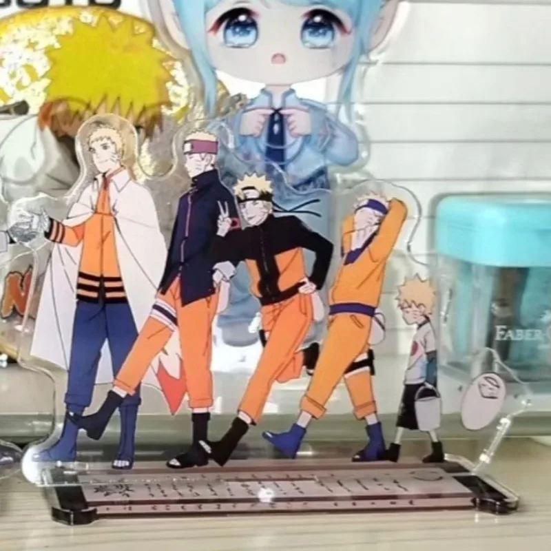 NARUTO Acryl Stand Figur Uchiha Sasuke Uzumaki Naruto Anime Peripheriegeräte Niedlichen Cartoon Originalität Desktop Ornament Geschenke – Detail 2