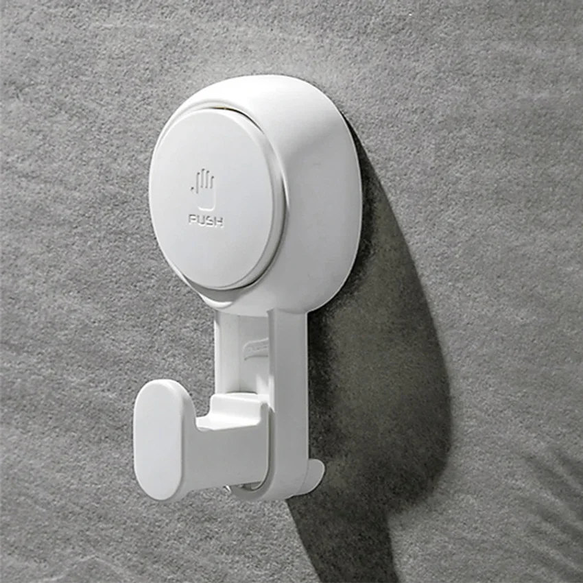 

White Vacuum Suction Cup Hook for Bathroom Traceless Sticky Wall Hook No Drilling Needed over Door Towel Hook for Bathroom
