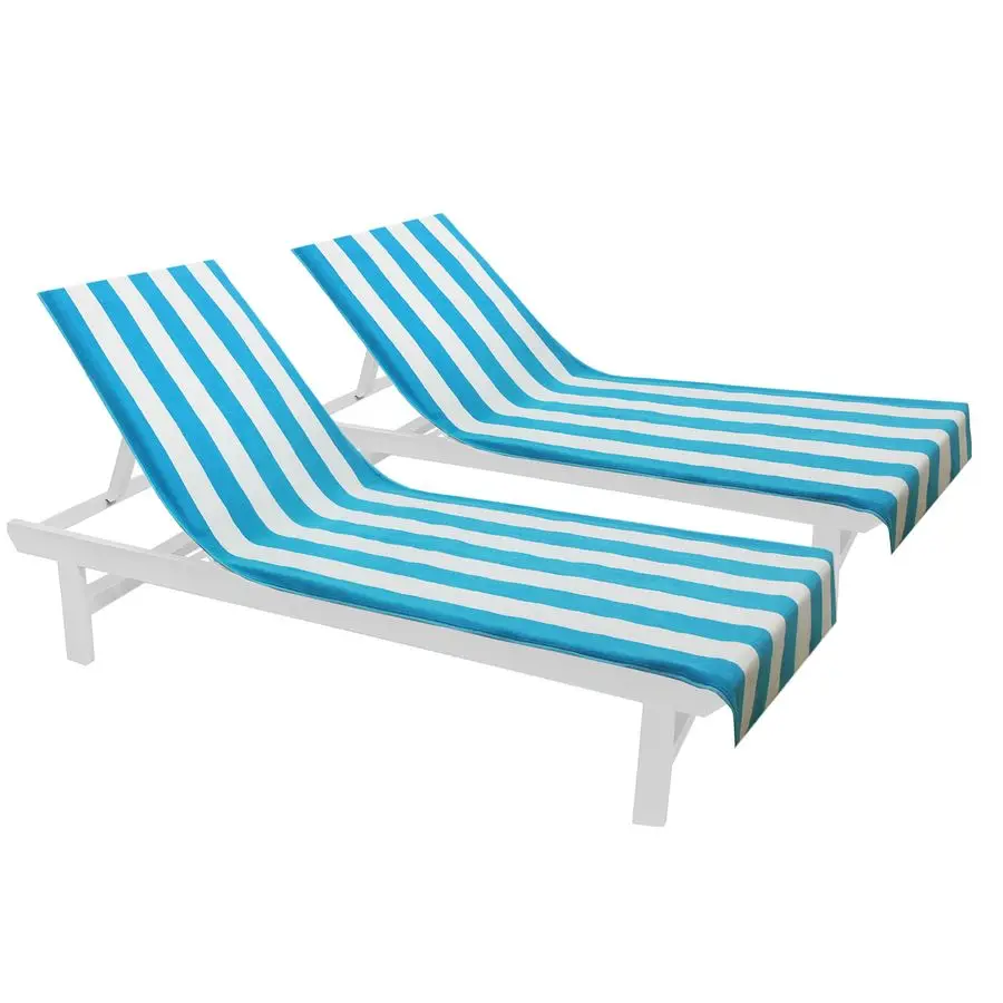 

CRAFT Pool Lounge Chair Cover 2 Pack Chaise Beach Picnic Spa Towel Cabana Stripe Soft Premium Ringspun Terry Cotton Oversized 32