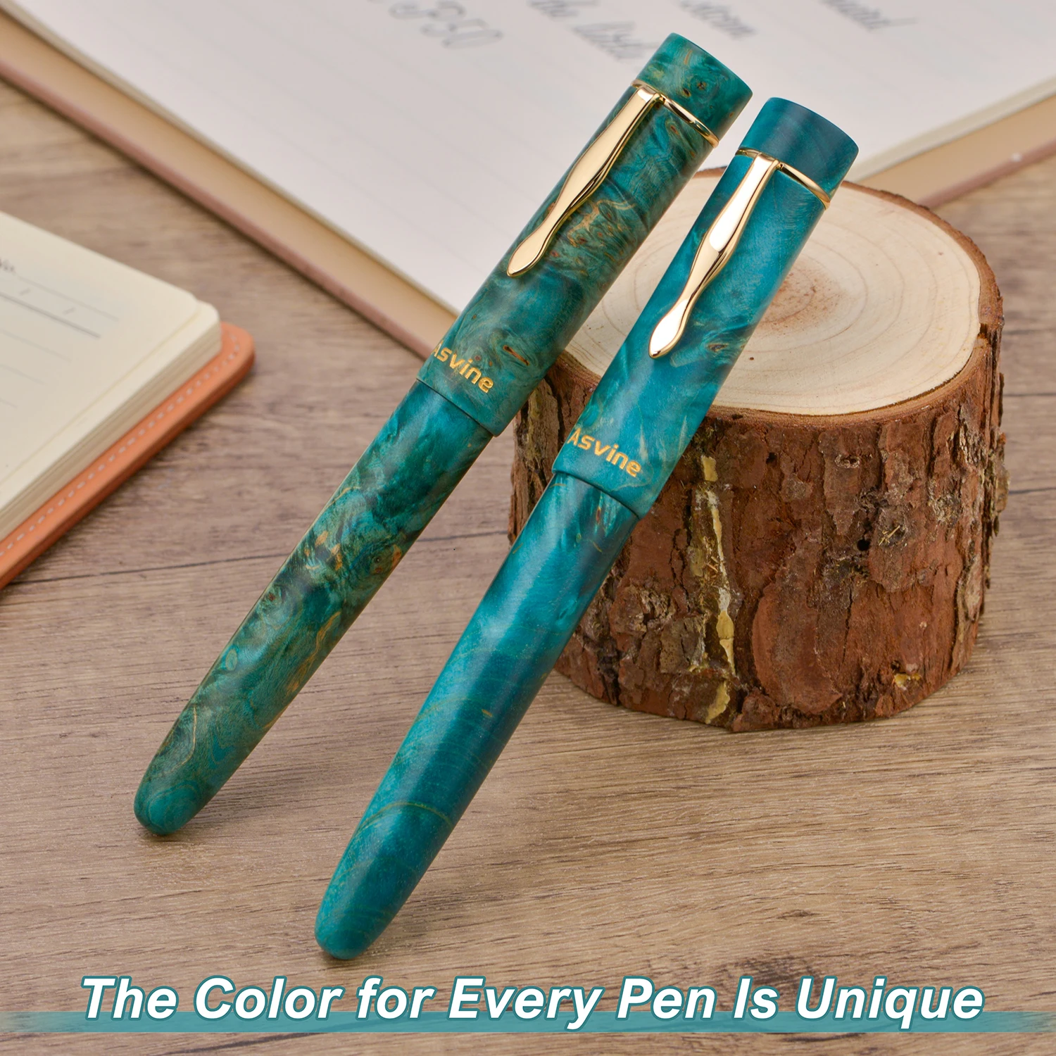 penna-stilografica-in-legno-stabilizzato-verde-no8-ef-f-m-stub-11-pennino-asvine-c2000-penna-per-scrittura-artigianale-di-grandi-dimensioni