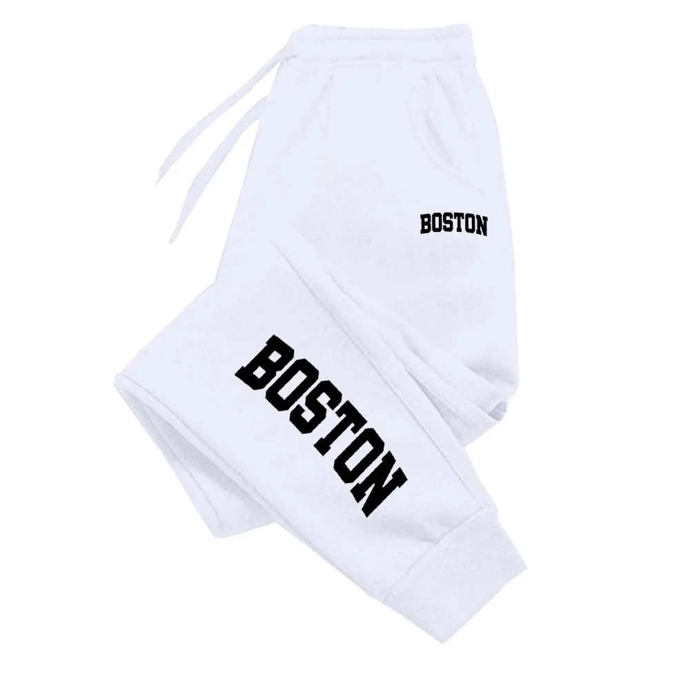 BOSTON Sweatpants Sport New Jogger Casual Autumn Trouser Letter Prints Print Pant Woman 2025 Drawstring Pocket