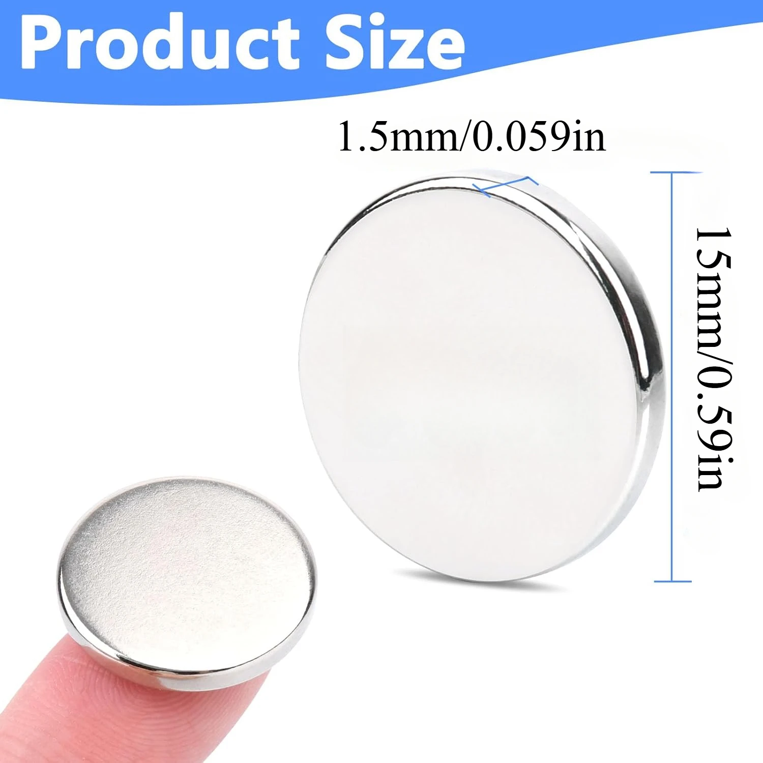 15x1.5/6.5x1.58mm circular refrigerator magnets of different specifications, suitable for kitchen, office, and photo decoration