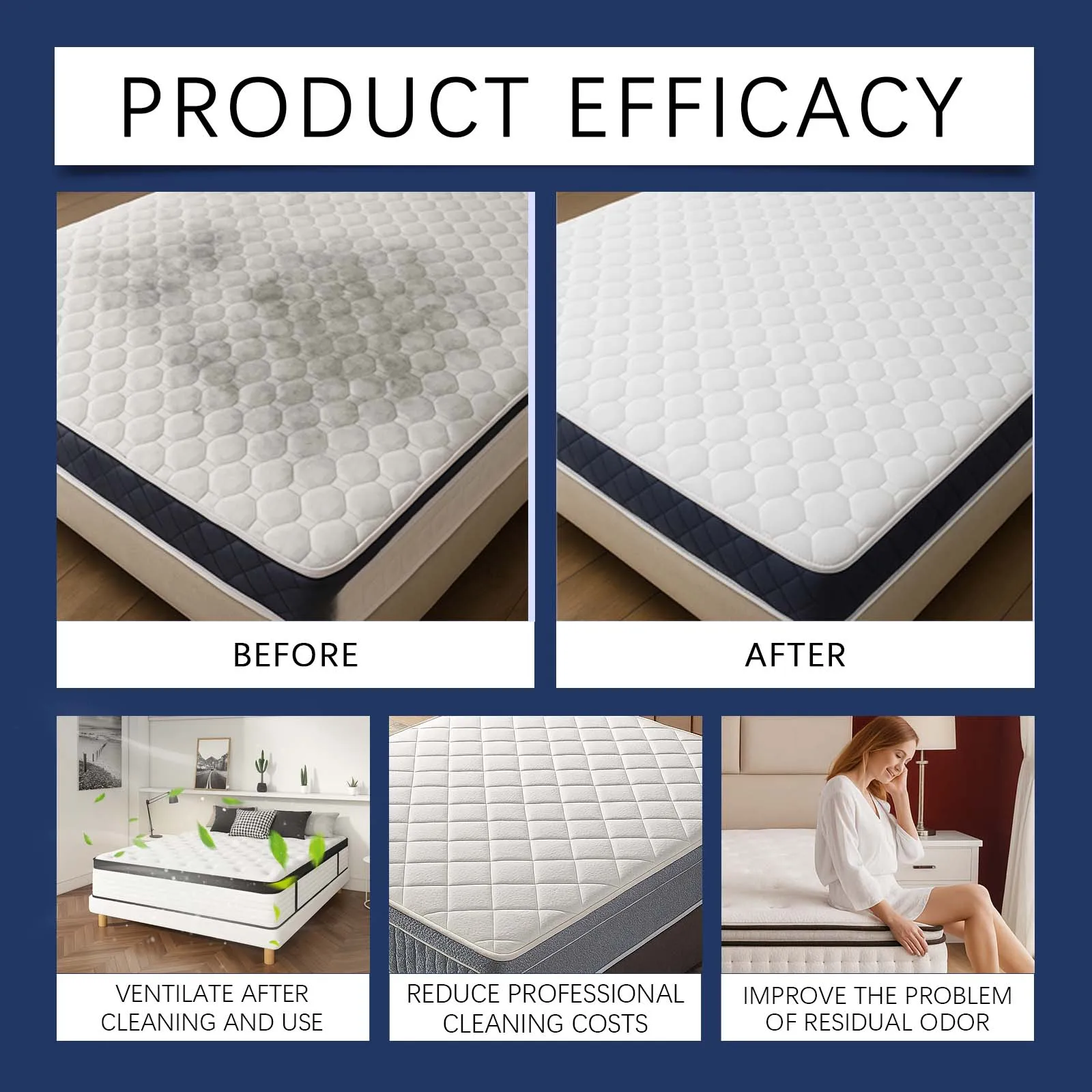 Mattress Cleaner Spray Fabric Stain Remover for Deep Cleaning Carpet Upholstery Spot Cleaner Decontamination Home Essentials