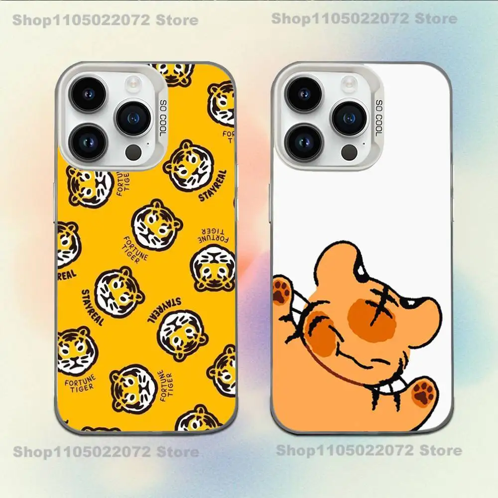 

Cute Cartoon Tiger Phone Case For iPhone XR,17,16,15,14,13,12,11,X,Mini,Pro,E,MAX White Candy Matte Shockproof Cover