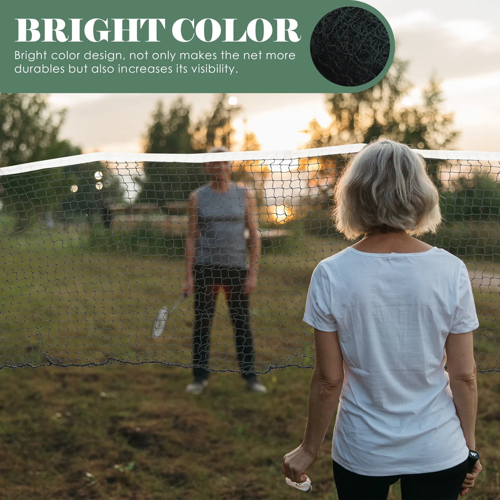 

Wear-Resistant Badminton -Point Fixing System Enhanced Visibility Mesh Net Lightweight Compact Design for Indoor Outdoor