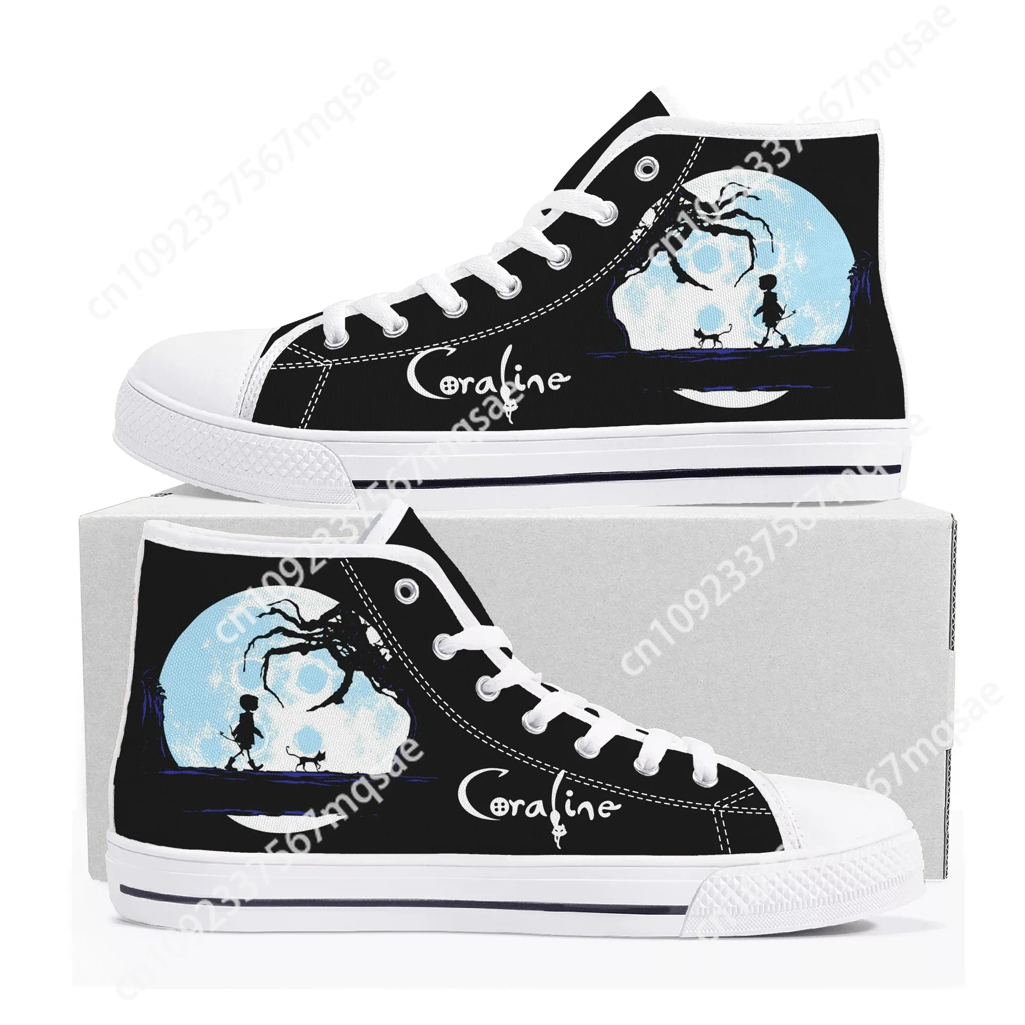 

Coraline The Secret Door High Top Sneakers Mens Womens Teenager High Quality Fashion Canvas Shoes Casual Tailor Made Sneaker