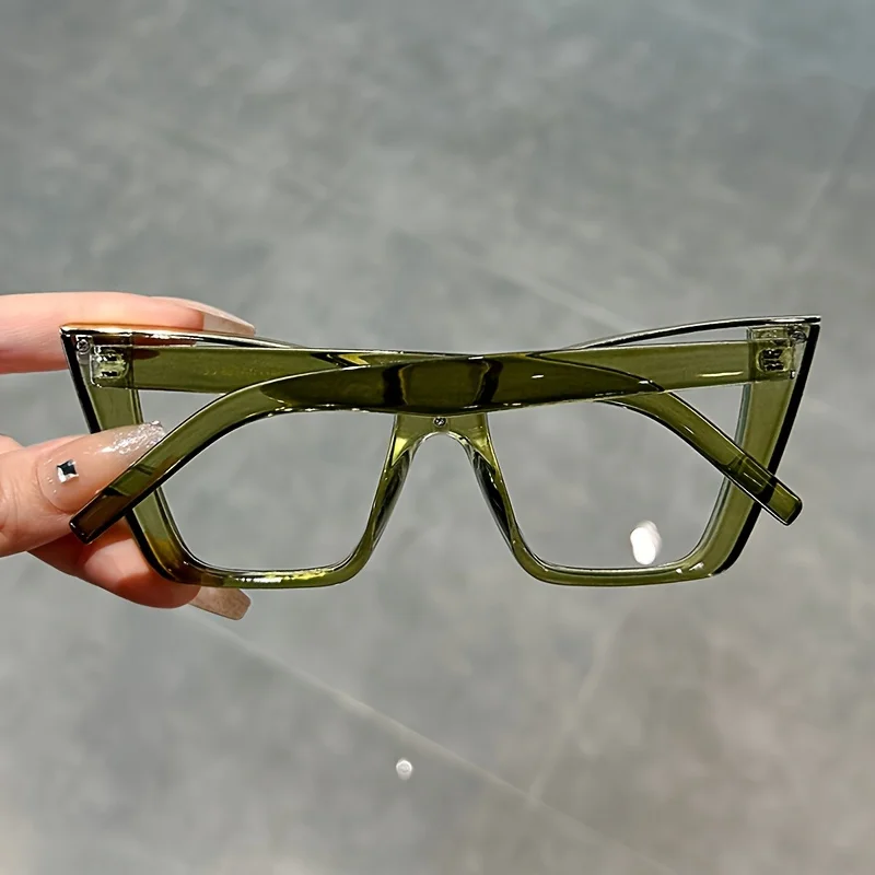 Vintage Cat Eye Glasses Transparent Lens Computer Glasses Jelly Color Frame For Women-Fashion Glasses Eye Protection