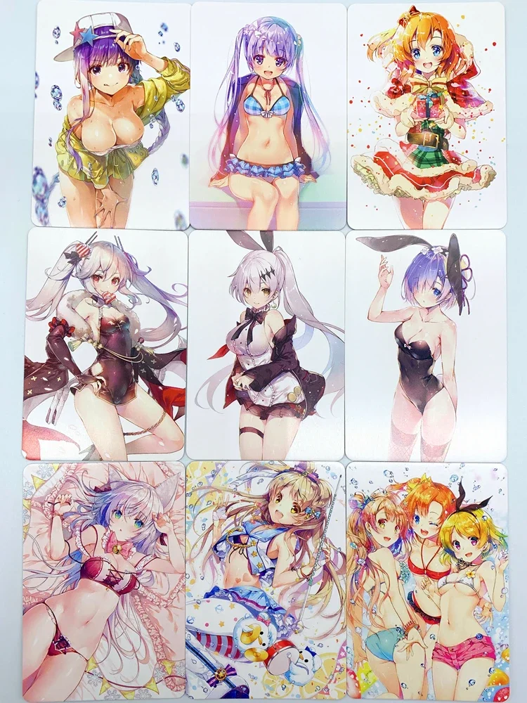 9PCS/ACG Sexy Anime Pure Girl Double-sided Card Hobby Collection Anime Card Sexy Nude Toy Hobby Collection Gentleman Card