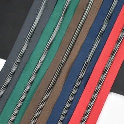 Meetee 1-10M GunBlack 5# Nylon Zippers for Sewing Bag Closures Zips Tapes Luggage Plastic Ziper Roll Garment Zipper Repair Kits