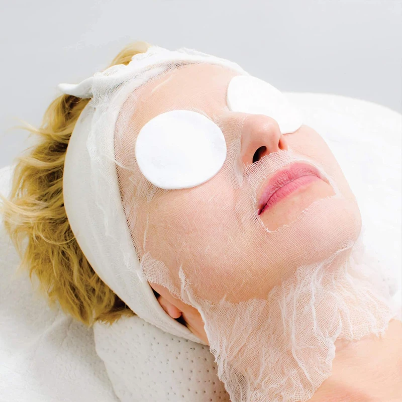 100/50pcs 부드러운 일회용 거즈 페이스 마스크 종이 시트 초박형 DIY 스킨 케어 스파 페이셜 마스크 뷰티 살롱용 뷰티 도구
