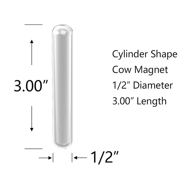 Magnete cilindrico per carichi pesanti ABZV-Silver, 1/2" PX 3," Magnete L-Mucca - Magneti Alnico5, confezione da 4 raccoglitori magnetici in metallo