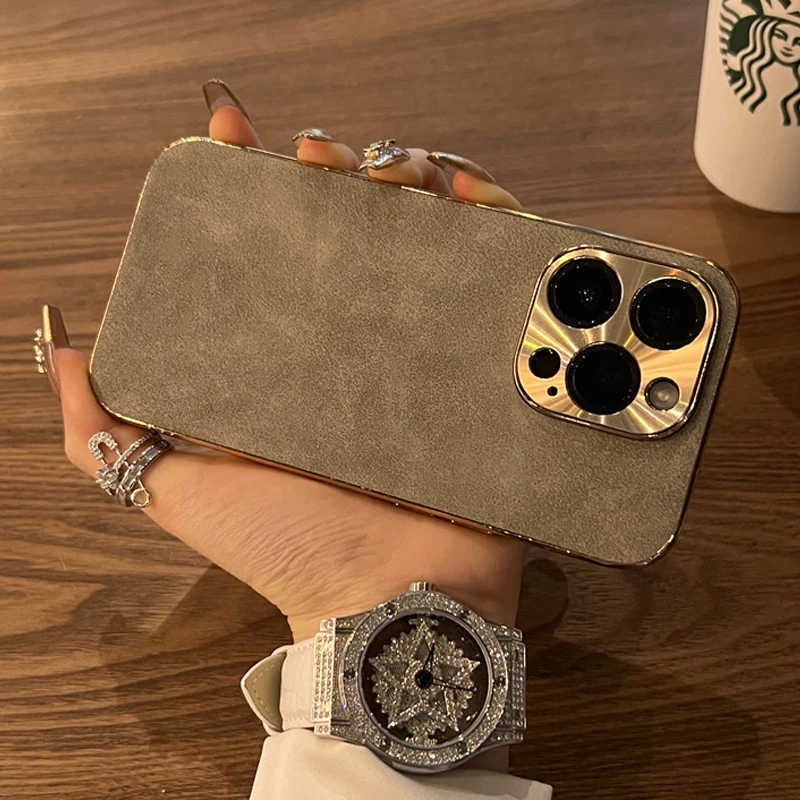 Schaffell-Handyhülle für iPhone 11, 13, 12, 14, 15, 16, 17, Pro Max, Luftbeschichtung, Stoßstange, Drehung, Pelz, Lammleder, Metalllinse, Handyhülle – Detail 12