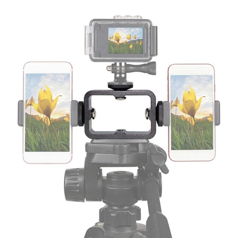 Holder Flash Bracket For Live Broadcast Selfie Camera Phones 1/4 Hole Metal Three-Position Machine 1 Piece