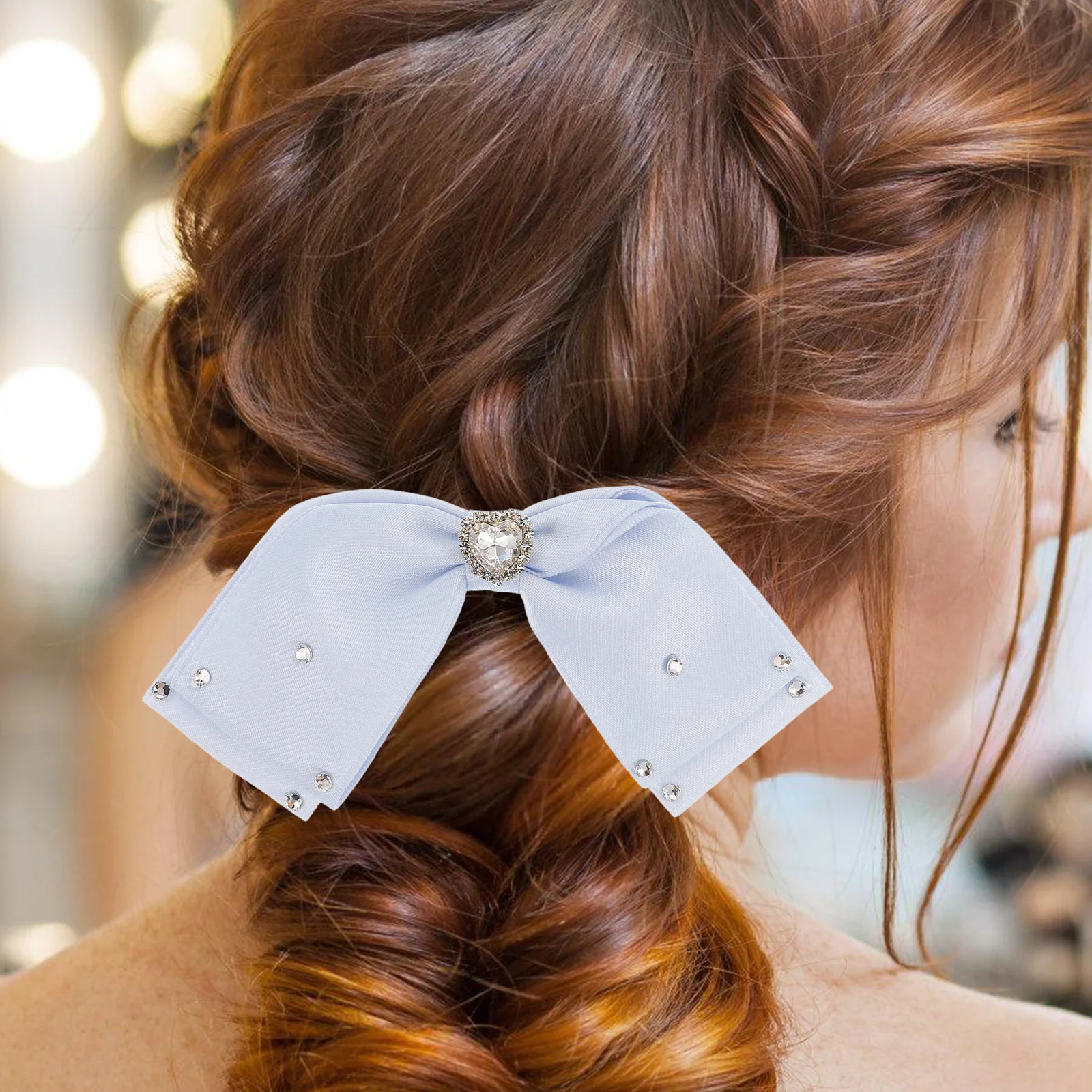 

2Pcs Sparkling Heart Hair Bow Clips Fabric Bowknot Side Bang Clips Cute Girl Hair Accessories Bow Clip Bowknot Barrettes