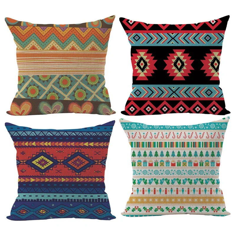 

Наволочка с геометрическим богемным узором 4 шт., односторонняя декоративная наволочка с принтом для домашней жизни