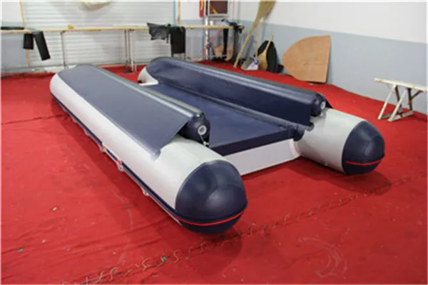 3.6M Hypalon Inflatable Catamaran ZBC360 Fiberglass Bow Heavy Duty Twin Hull Boat For Offshore Fishing Water Sport Entertainment