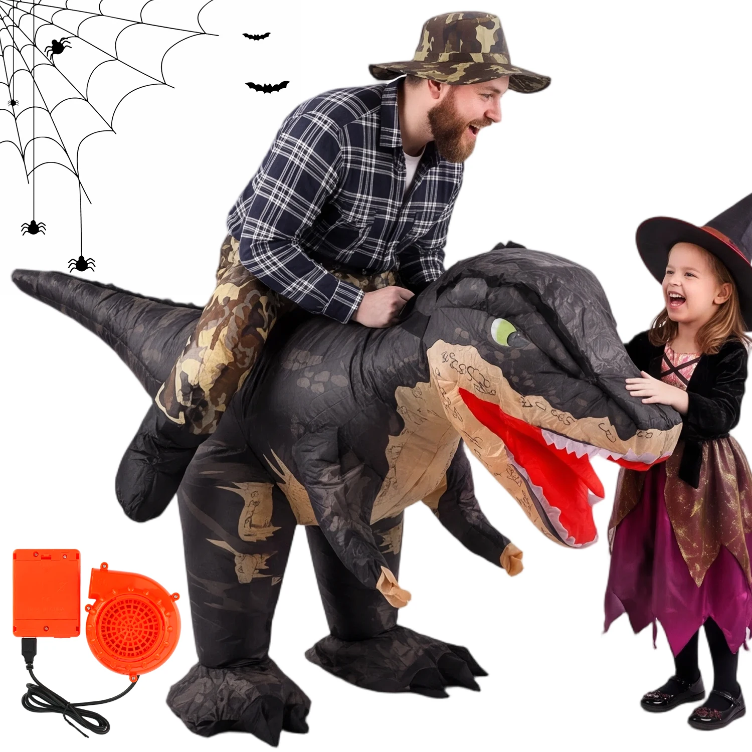 Aufblasbares T-Rex-Kostüm zum Aufsitzen, Dinosaurier-Kostüm, 150–190 cm, lustiges Cosplay für Halloween, Partys, Karneval, Cosplay.