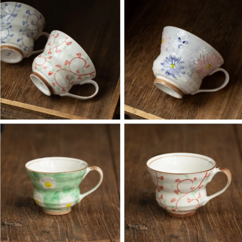 Hand-painted Tang Cao Sakura ceramic mug coffee cup gourd mug