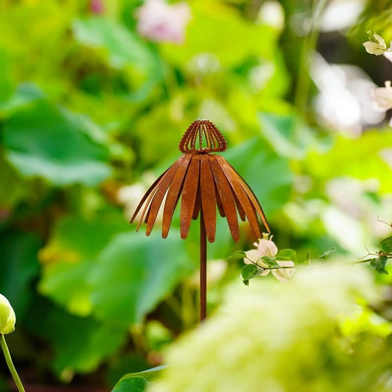 

Coneflower Garden Stake Echinacea Garden Stake Iron Decorative Craft Garden Decor for Backyard Outside Flower Bed Landscape
