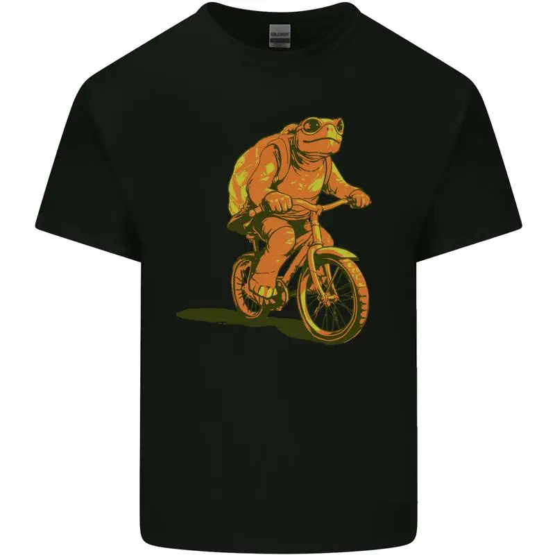 

A turtle riding a bike cycling cyclist bicycle cotton men's t-shirt