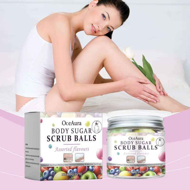 

Exfoliating Bath Scrub Balls - Gentle Cleansing For Smooth Skin - Mild Fruit Scent - Hydrating & Nourishing