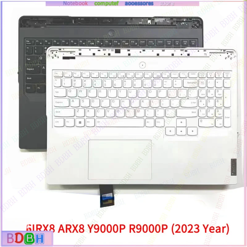 ZQ  New Palmrest For Lenovo Legion Pro 5 16IRX8 ARX8 Y9000P R9000P (2023 Year) with White Backlit Keyboard 5CB1L30890 16