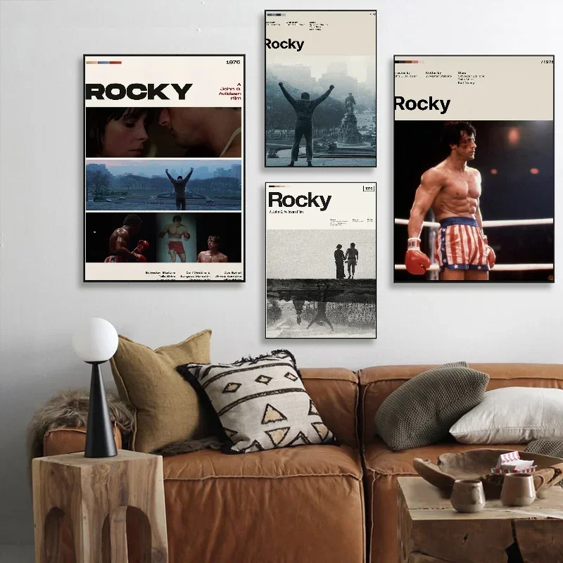 1pc Rocky Balboa Poster Self-adhesive Art Waterproof Paper Sticker Coffee House Bar Room Wall Decor