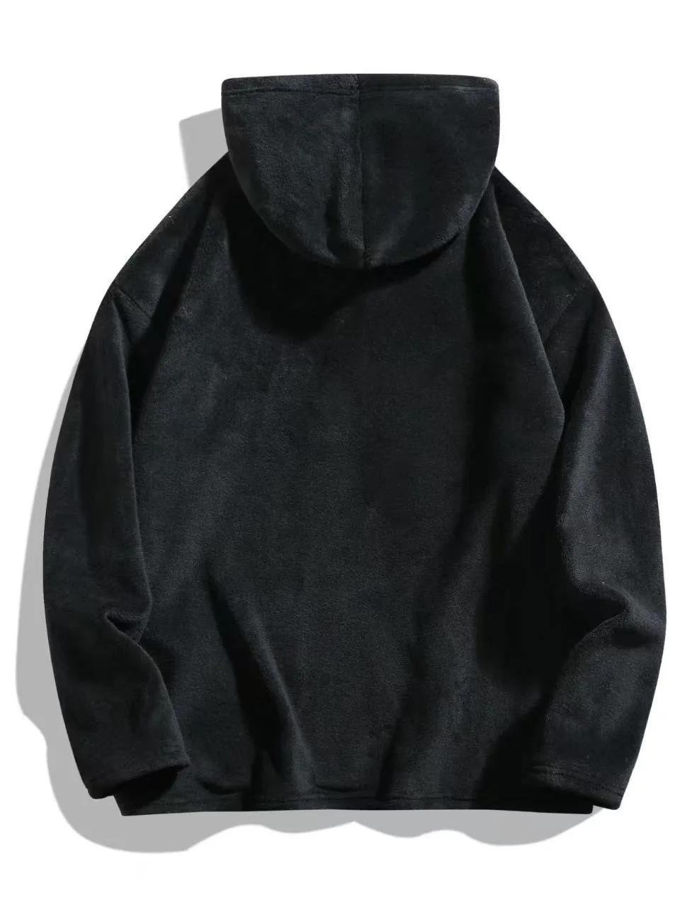 2025, Winter-Herren-Hoodie, Sporthose, einfarbig, warm, winddicht und kältebeständig, Sport-Set aus Wolle, lässiges Sport-Set, zweiteiliges Set – Detail 6