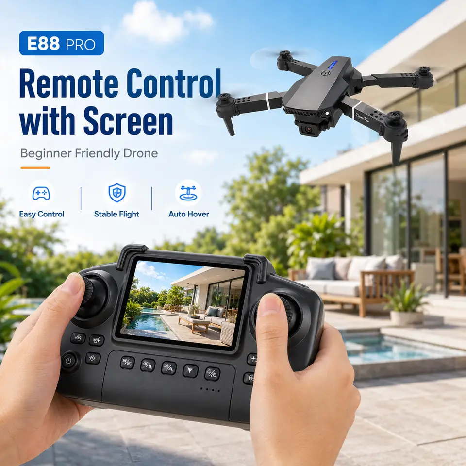 Foldable FPV Drone with Dual Camera, 4K Video & Altitude Hold