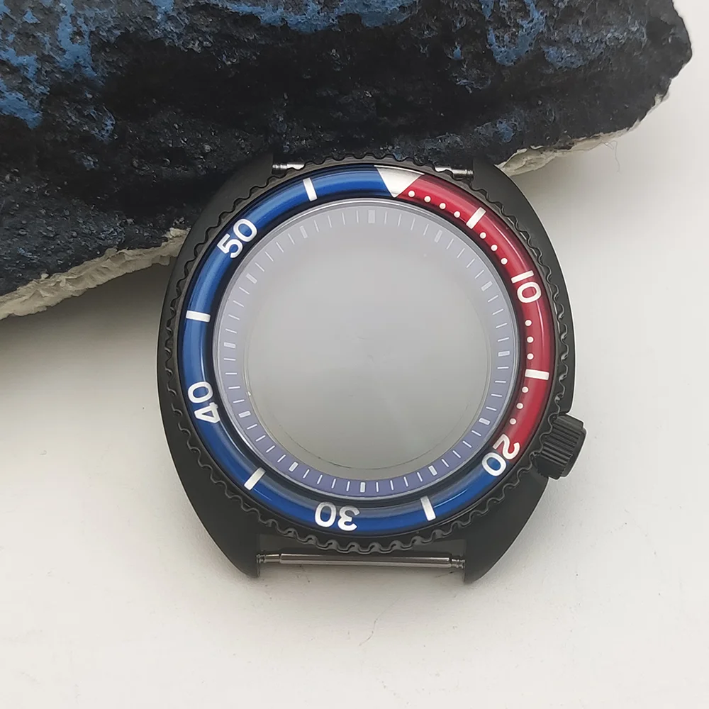 Acessórios masculinos de relógio Sapphire Crystal, caixa grande de Abalone, SKX007, NH35 NH36, 45mm